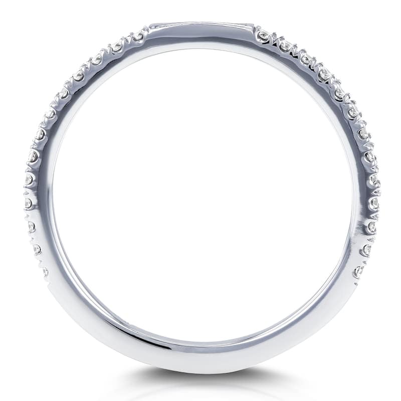 Annello by Kobelli 14k Gold 1/8ct TDW Diamond Curve Notched Wedding Ring