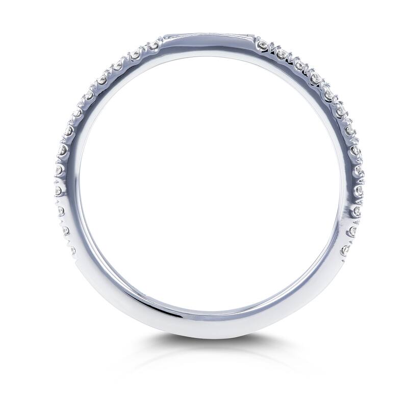 Annello by Kobelli 14k Gold 1/8ct TDW Diamond Curve Notched Wedding Ring