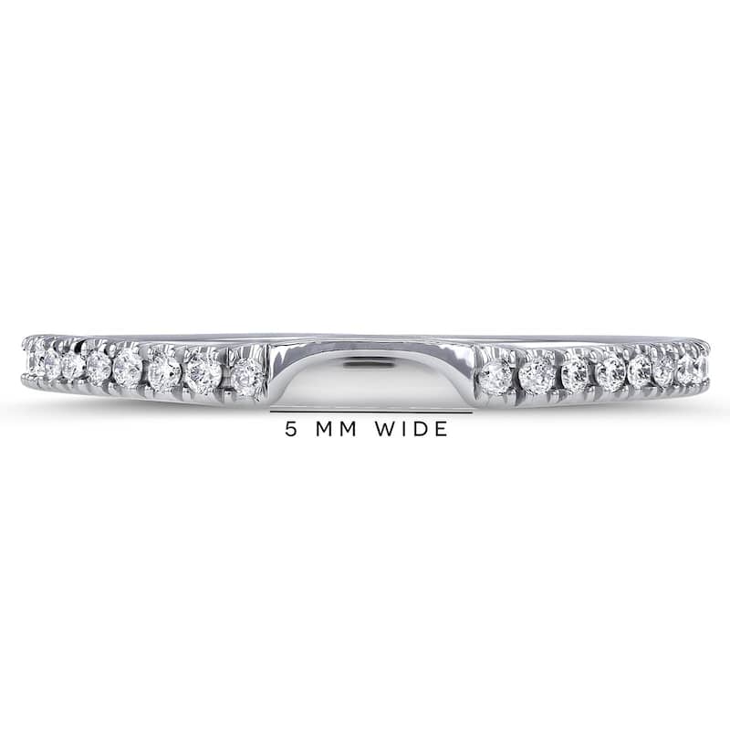 Annello by Kobelli 14k Gold 1/8ct TDW Diamond Curve Notched Wedding Ring