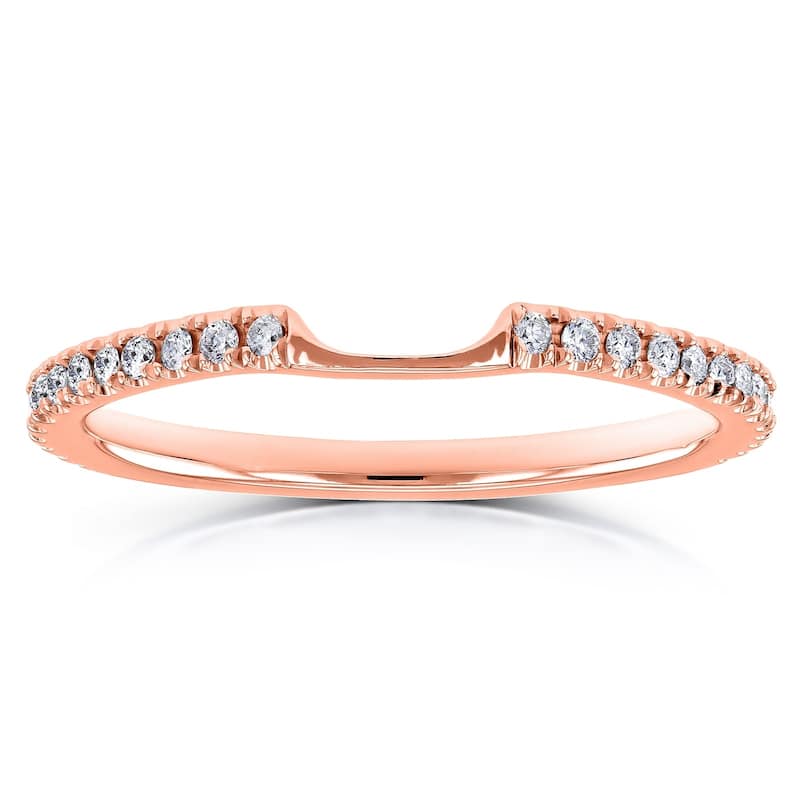 Annello by Kobelli 14k Gold 1/8ct TDW Diamond Curve Notched Wedding Ring