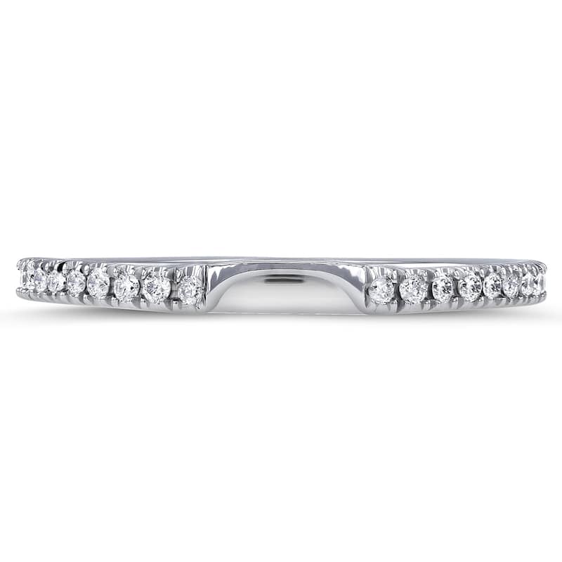 Annello by Kobelli 14k Gold 1/8ct TDW Diamond Curve Notched Wedding Ring