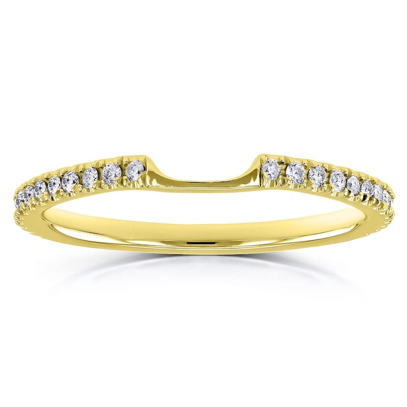 Annello by Kobelli 14k Gold 1/8ct TDW Diamond Curve Notched Wedding Ring