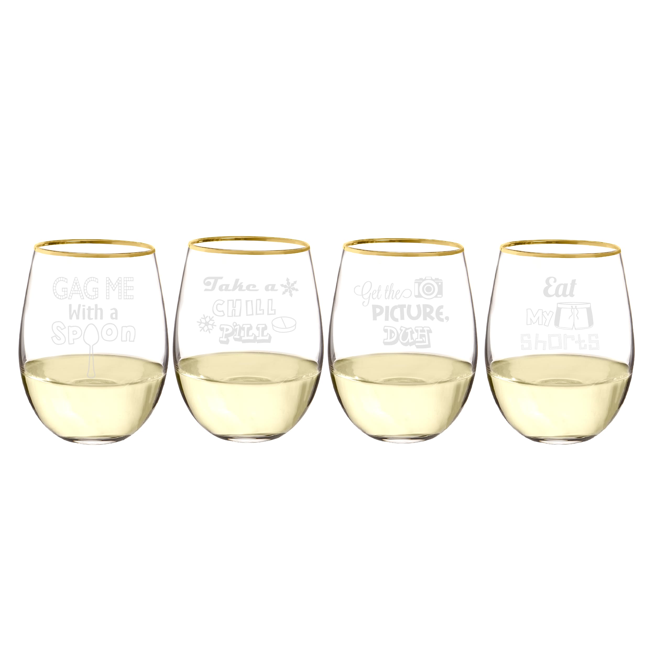 Spode Christmas Tree Glassware - Set of 4 -Made of Glass –  Gold Rim- Classic Drinkware - Gift for Christmas, Holidays, or Wedding - Drinking  Glasses (Wine Glasses): Wine Glasses: Mixed Drinkware Sets