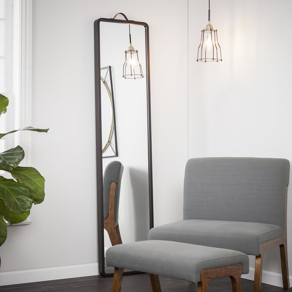 Holly & Martin Lawson Floor Leaning Full-Length Mirror - ruddy brown/MATTE BLACK