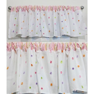 Nurture Butterfly Garden Pink Dot Valances, 2 Window Saver Pack