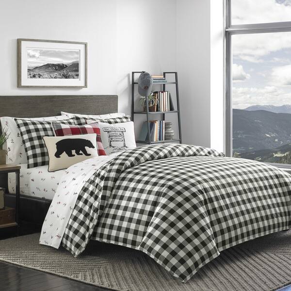 Shop Eddie Bauer Black White Mountain Plaid Comforter Set Free