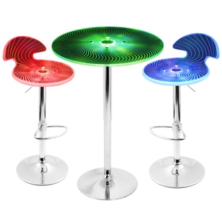 spyra contemporary light up adjustable bar table by lumisource