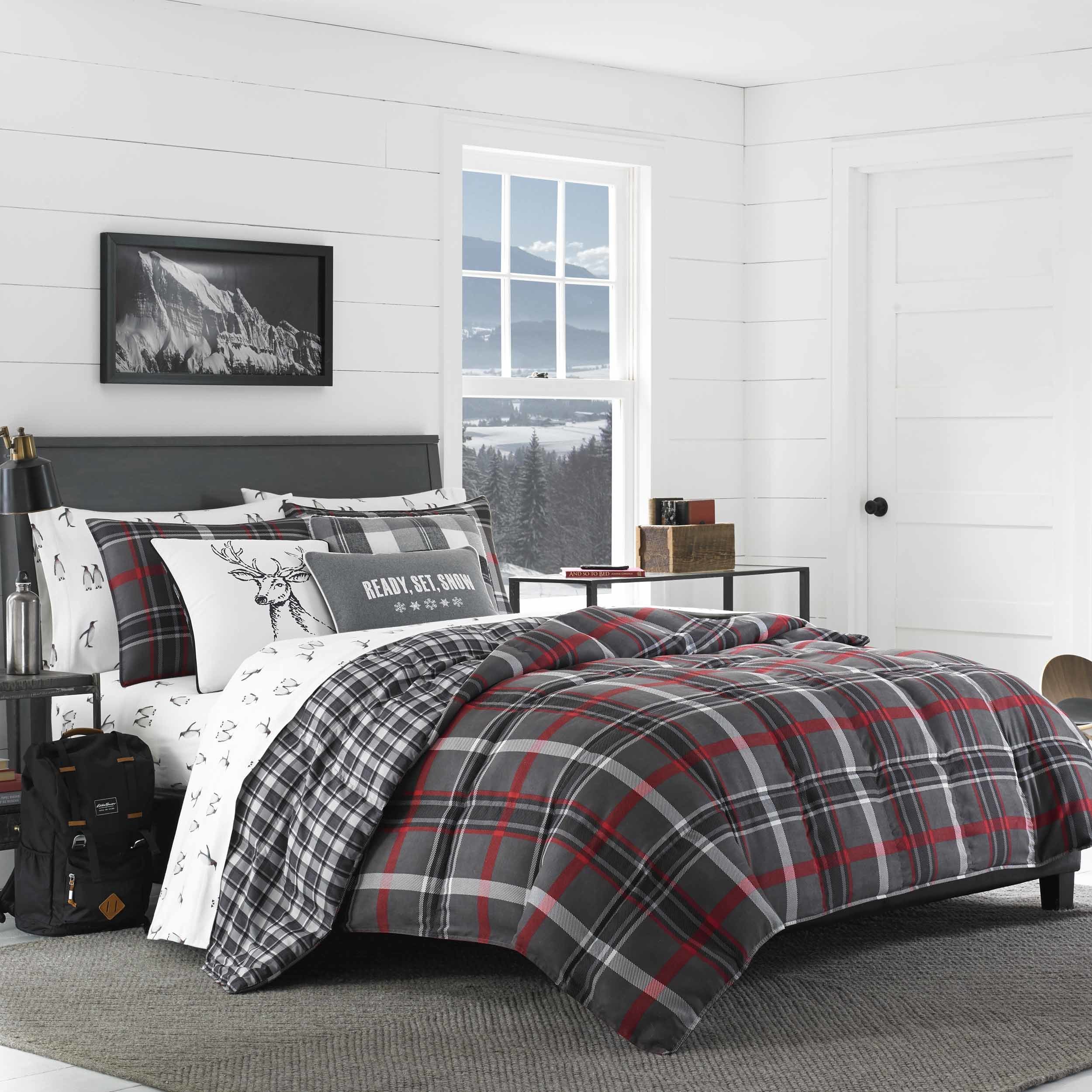 Queen, King Eddie Bauer 5-piece Comforter Set Alder Plaid