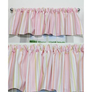 Nurture Pink Stripe Valances, 2 Window Saver Pack