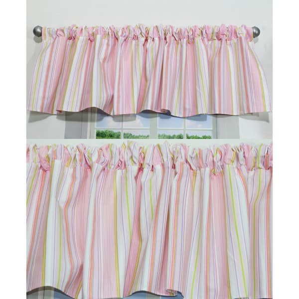 slide 2 of 2, Nurture Pink Stripe Valances, 2 Window Saver Pack