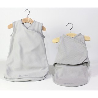 Candide Grey Baby Luxury Swaddling Blanket and Infant Sleeper Bag Bundle