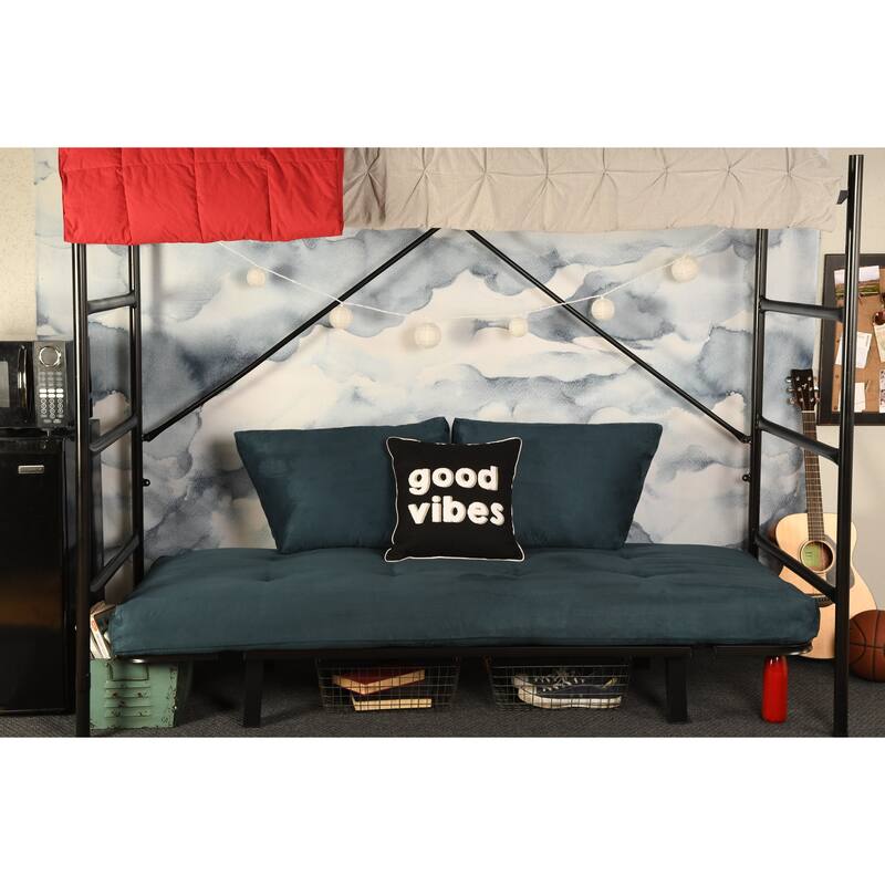 Porch & Den Ligon Dorm Dreamer Futon with Black Metal Finish