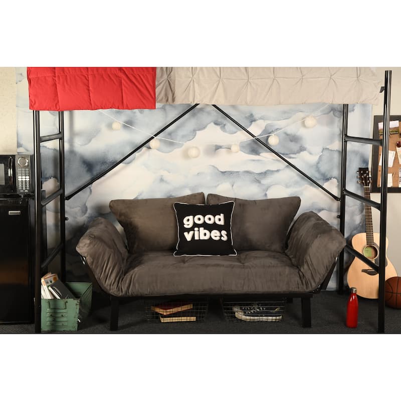Porch & Den Ligon Dorm Dreamer Futon with Black Metal Finish
