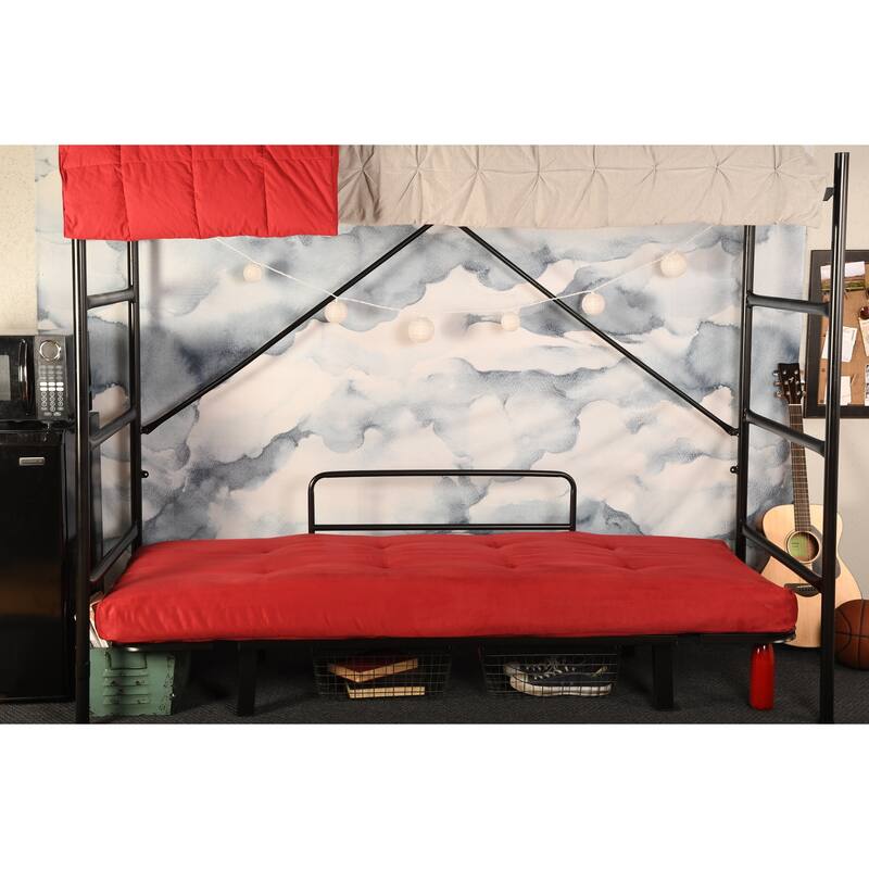 Porch & Den Ligon Dorm Dreamer Futon with Black Metal Finish