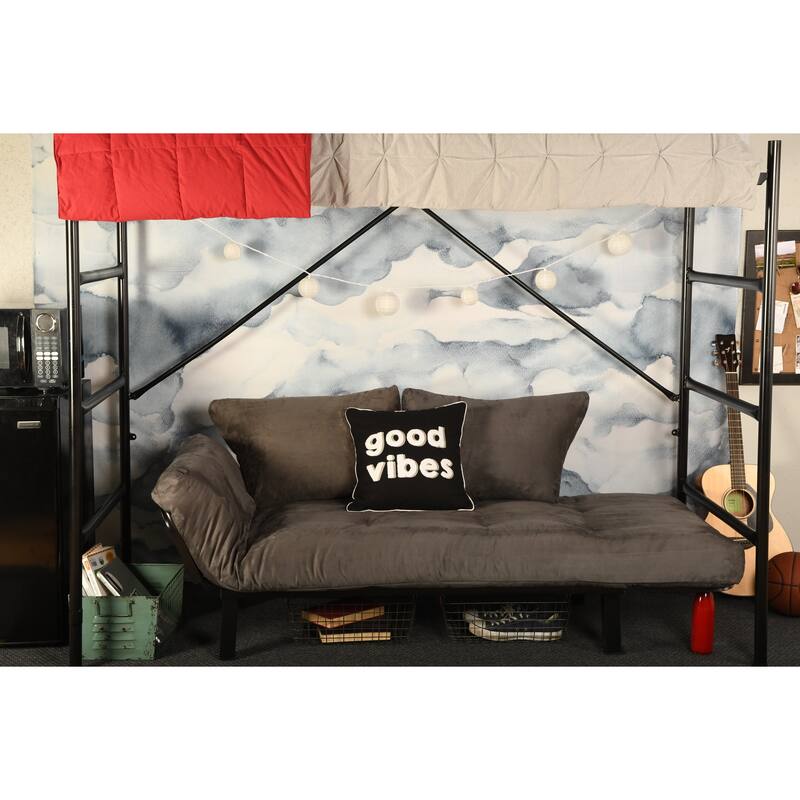 Porch & Den Ligon Dorm Dreamer Futon with Black Metal Finish
