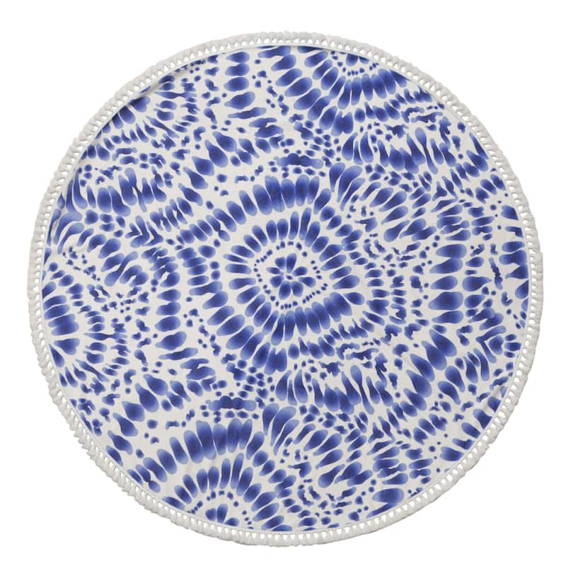 Indigo Turkish Cotton 60-inch Round Beach Towel - 60 Inches Round - 60 Inches Round - Multi-Color