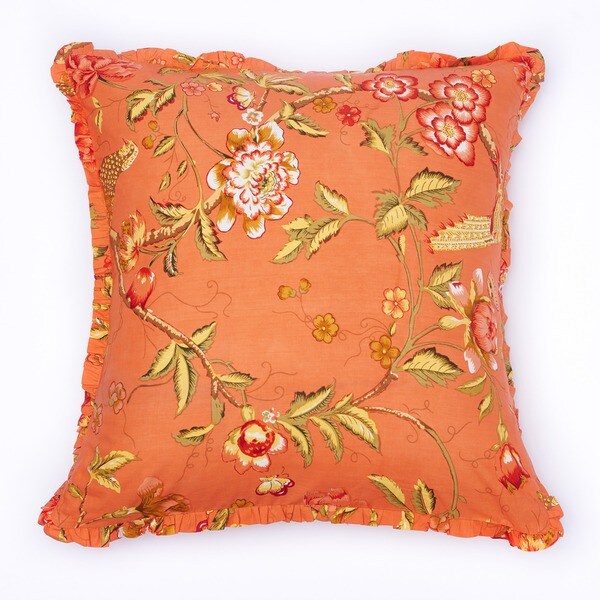 Shop Orange Floral Euro Shams (Set of 2) - Overstock - 16762504