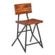 Carbon Loft Hader Reclaimed Brown and Gunmetal Counter Stool - Thumbnail 1