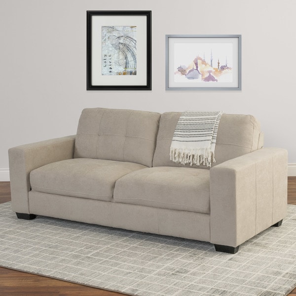 Corliving Tufted Chenille Fabric Sofa Free Shipping Today Corliving Tufted Chenille Fabric Sofa