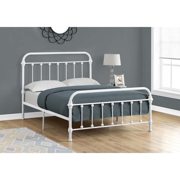 Shop Monarch Full-size Bed with White Metal Frame ...