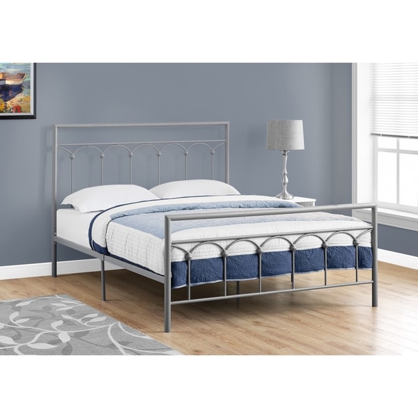 Shop BED -QUEEN SIZE SILVER METAL FRAME - Overstock - 16764477