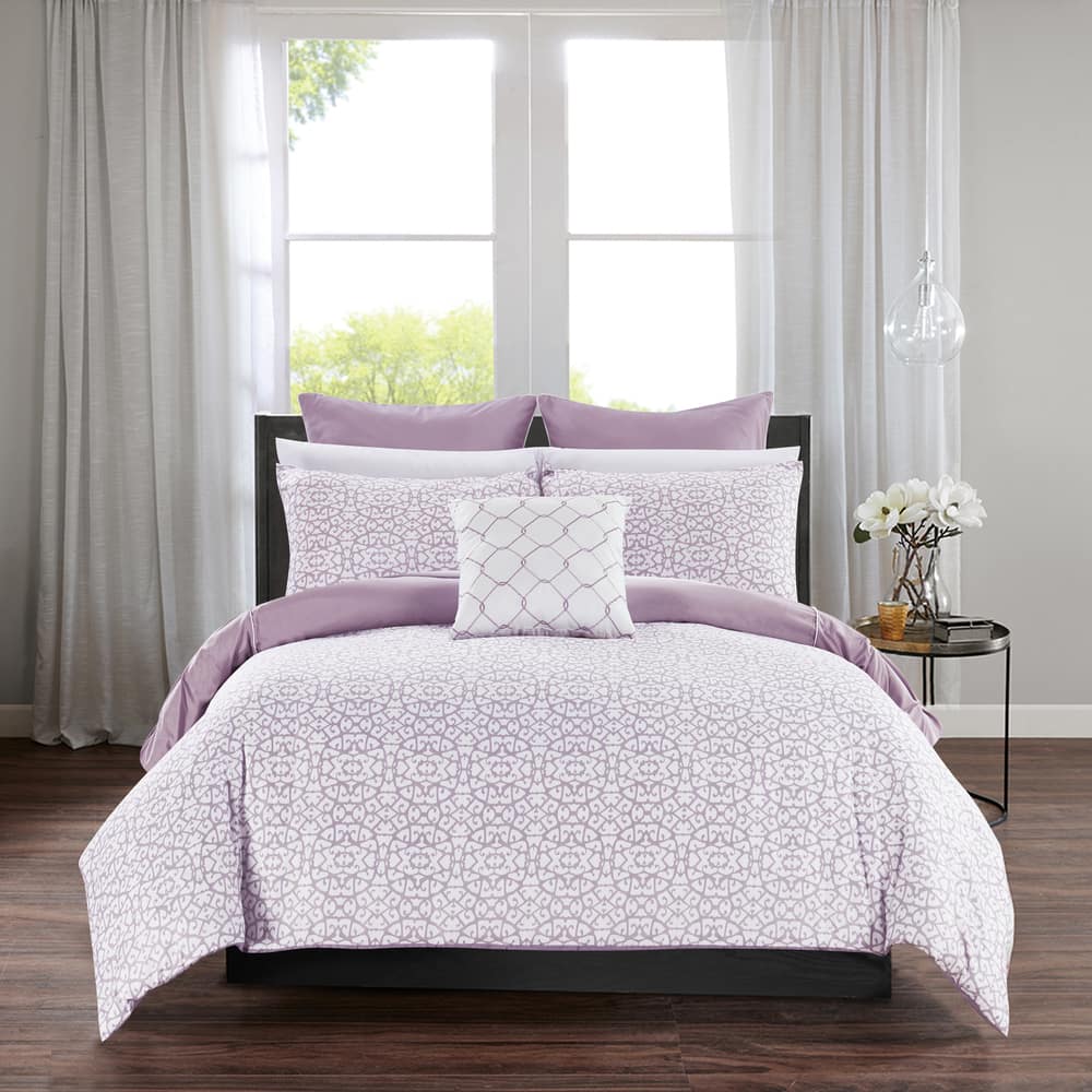 Shop Chic Home Rajiv Lavender 10 Piece Bed In A Bag Reversible
