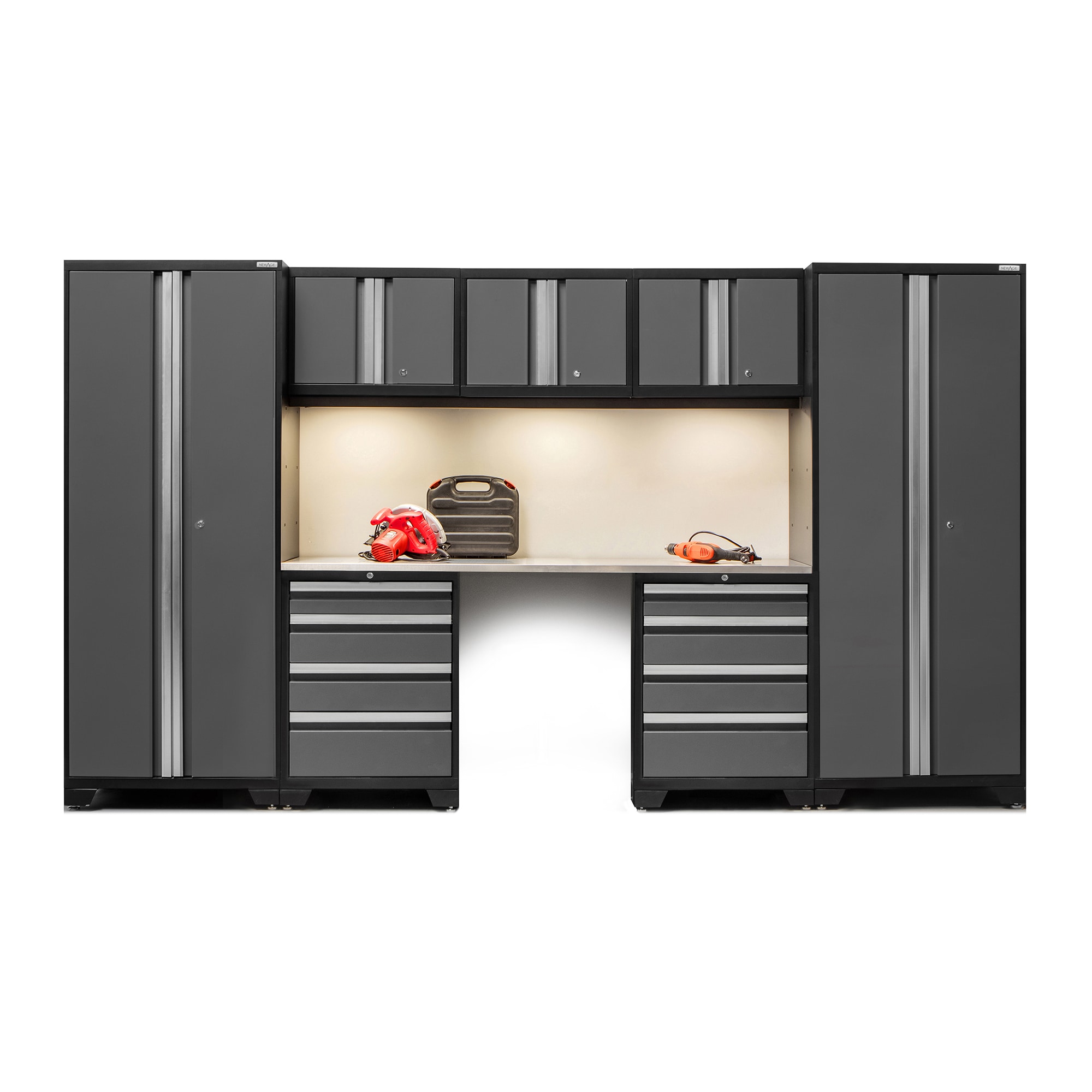 Gray NewAge Products 50077 Bold 3.0 Grey 8 Piece Cabinetry Set With ...