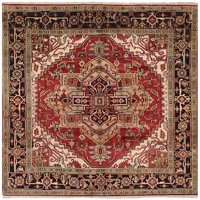 eCarpetGallery Serapi Red Wool Hand-knotted Rug (8'1x8'1)