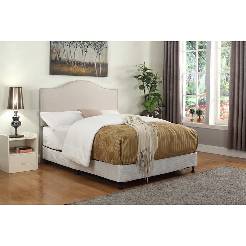 Zoe Nail Trim Upholstered Panel Headboard