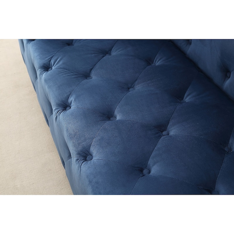 Modern Button Tufted Chesterfield Dylan Velvet Sofa