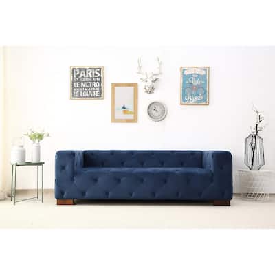 Modern Button Tufted Chesterfield Dylan Velvet Sofa