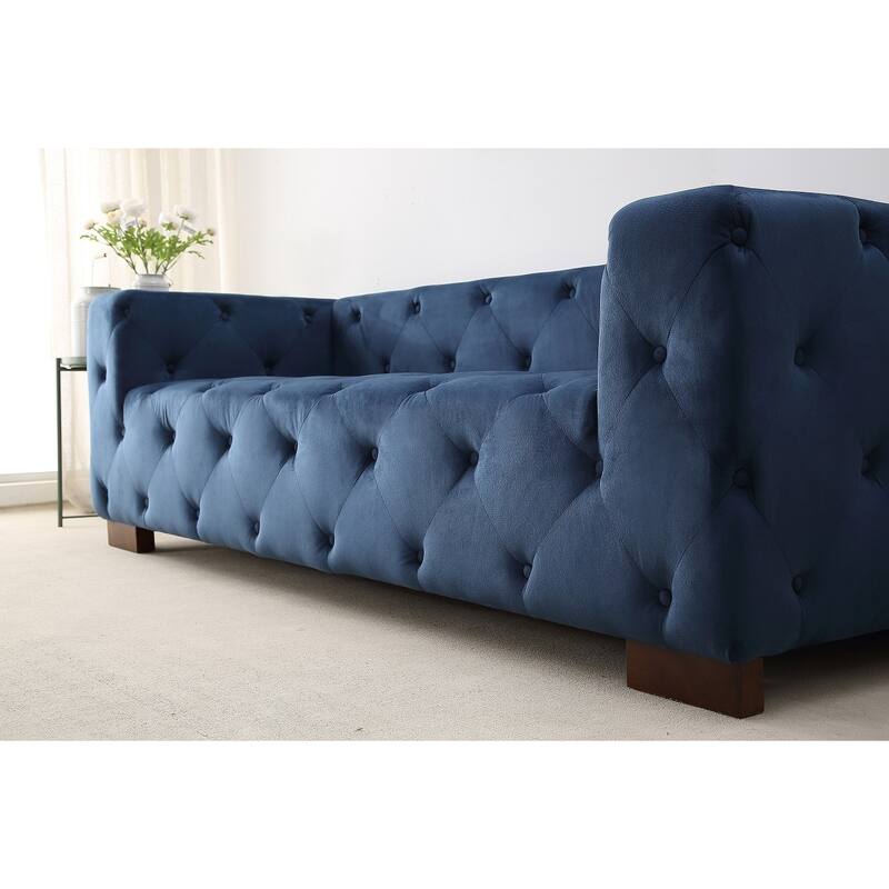 Modern Button Tufted Chesterfield Dylan Velvet Sofa