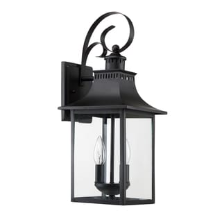 Maikoor Black Steel 2-light Outdoor Wall Lantern by Havenside Home