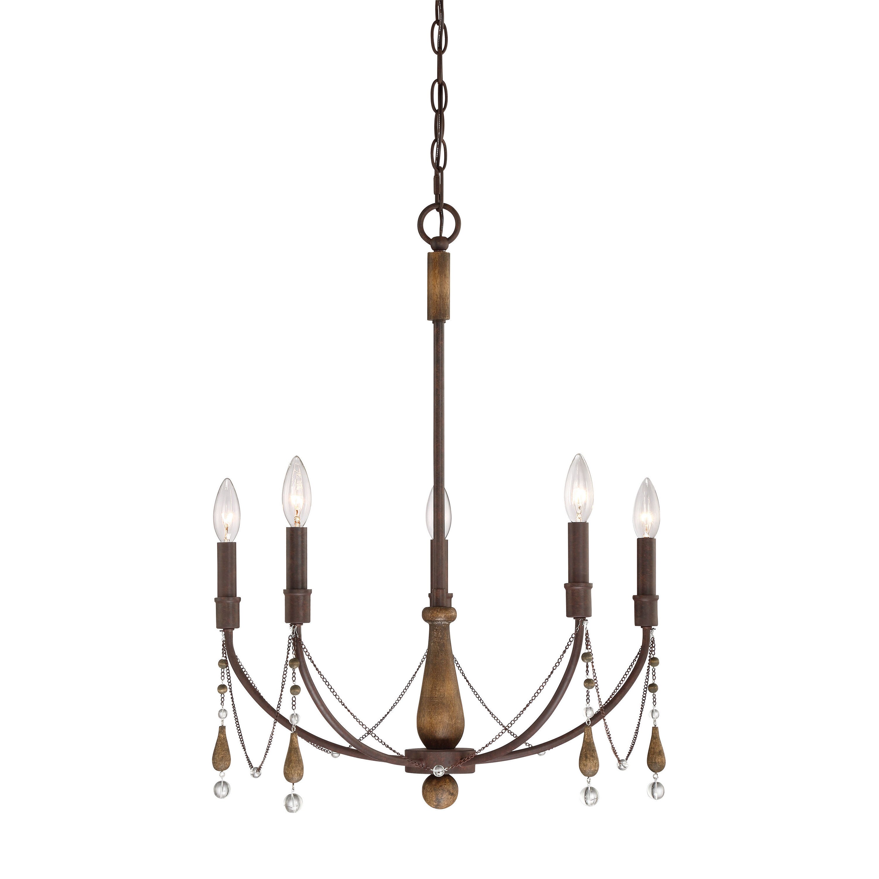 Quoizel Concord Tuscan Brown 5-light Chandelier (Extends: 22-inch) - Chandeliers For Bedrooms by Overstock.com