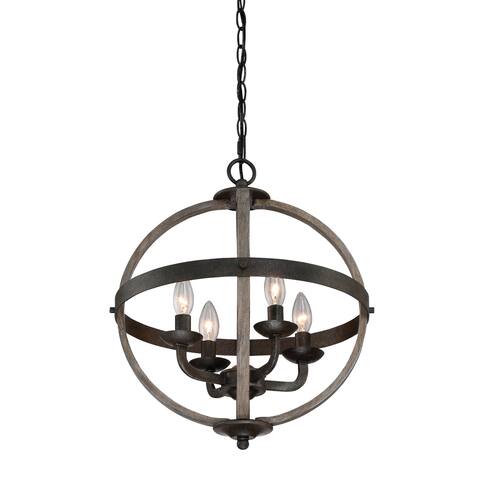Quoizel Fusion Rustic Black 4-light Foyer Light - Rustic Black