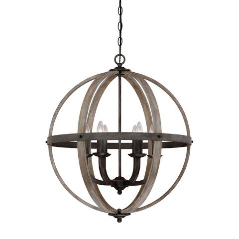 Quoizel Fusion 6-light Rustic Black 24.5-inch Diameter Foyer Light - Rustic Black