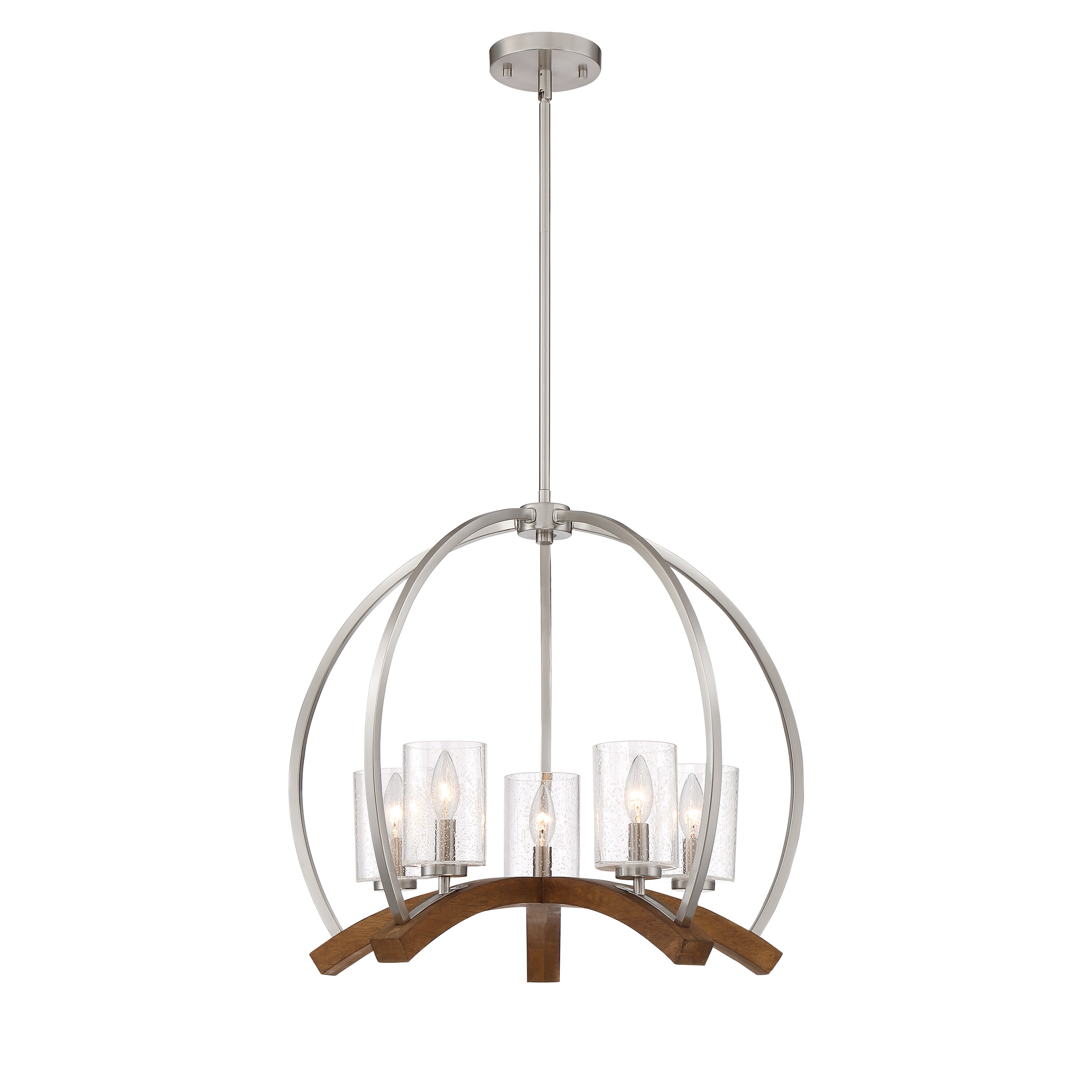 Quoizel Kayden 5-light Brushed Nickel Chandelier (Extends: 24-inch) - Chandeliers For Bedrooms by Overstock.com