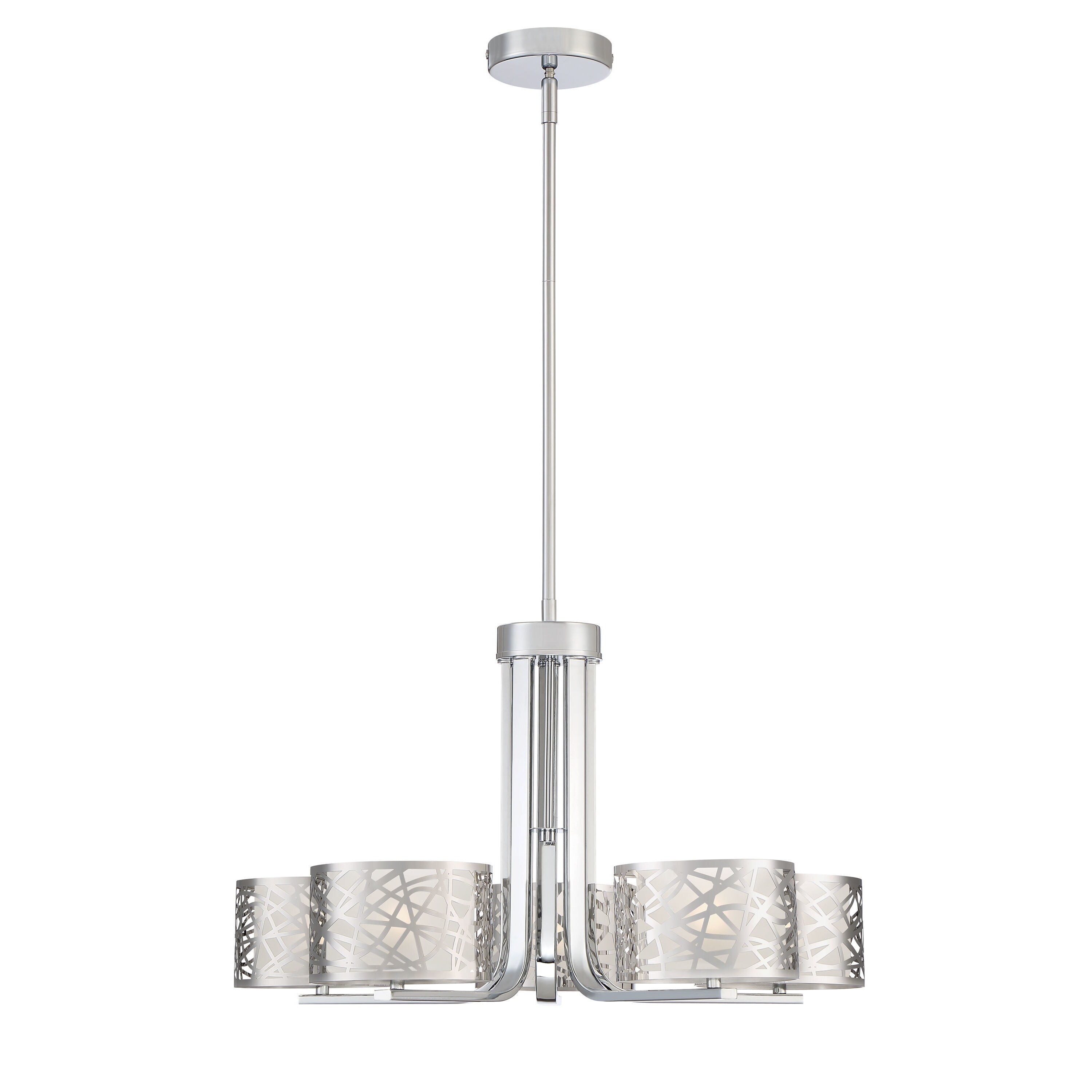 Quoizel Platinum Collection Abode Chrome-finished Steel 5-light Chandelier (Extends: 24-inch) - Chandeliers For Bedrooms by Overstock.com