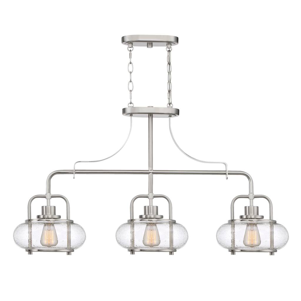 Quoizel Trilogy Brushed Nickel 3-Light Island Chandelier