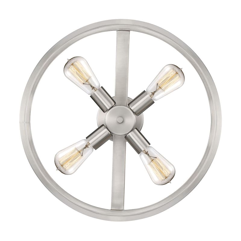 New Harbor Brushed Nickel 4-Light Semi-Flush Mount