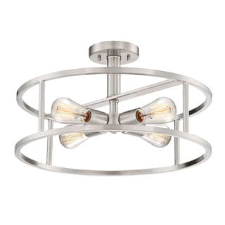 New Harbor Brushed Nickel 4-Light Semi-Flush Mount