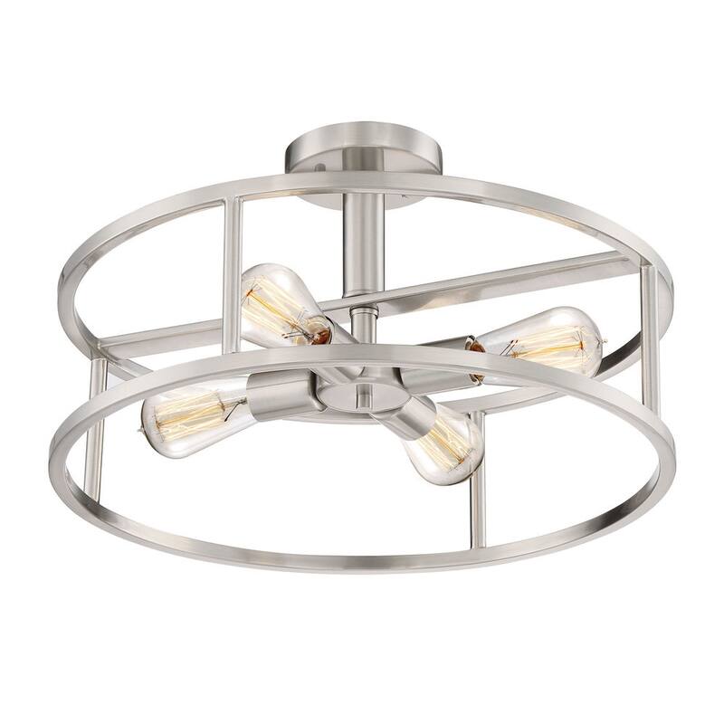 New Harbor Brushed Nickel 4-Light Semi-Flush Mount