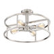 preview thumbnail 3 of 4, New Harbor Brushed Nickel 4-Light Semi-Flush Mount