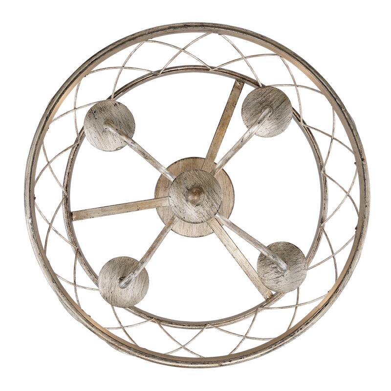 Gracewood Hollow Muzaka Silver Leaf Steel Semi-flush 4-light Mount - Century Silver Leaf