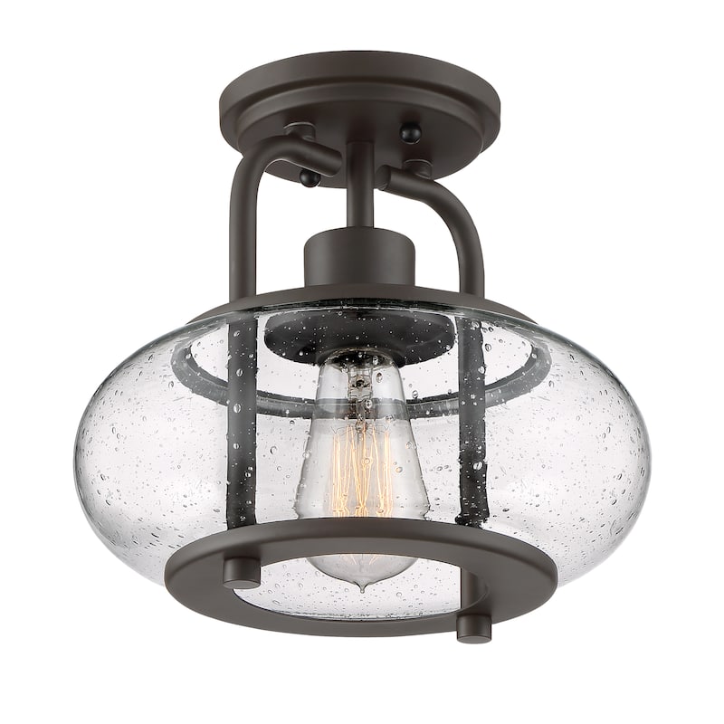 Trilogy 1-Light Old Bronze Semi-Flush Mount