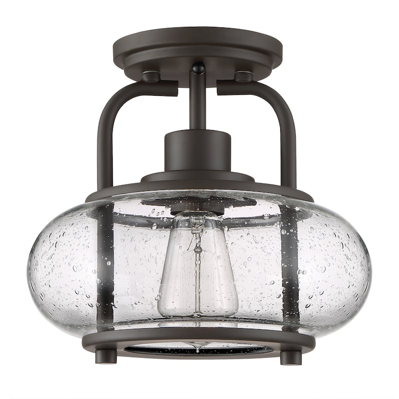 Trilogy 1-Light Old Bronze Semi-Flush Mount
