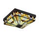 preview thumbnail 3 of 3, Copper Grove Cornelius Tiffany Blue/Red/Yellow Metal/Glass 14-inch Flush-mount Fixture
