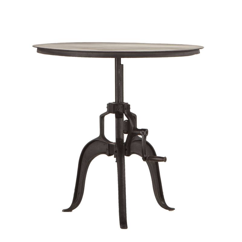 Reclaimed Metal Large Adjustable Crank Side Table by World Interiors