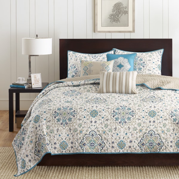 Madison Park Maya Teal 6 Piece Coverlet Set