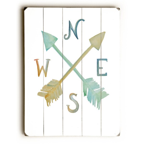 Colorful Compass - Wood Wall Decor by Jennifer Rizzo